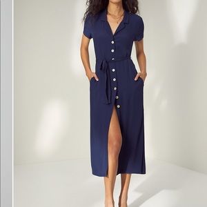 ARITZIA Navy Shirt Dress (XS)